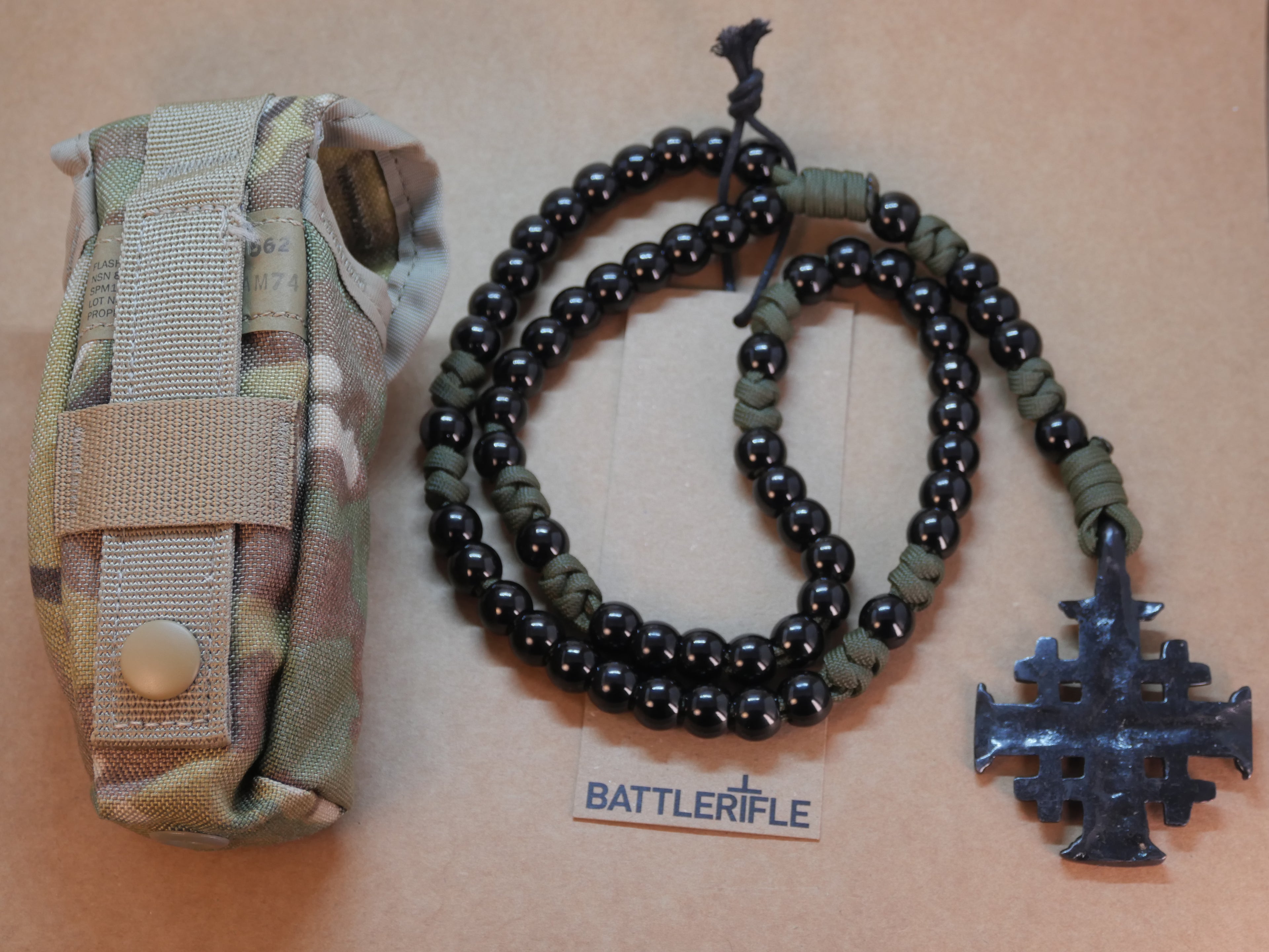 Black on OD Green Rosary