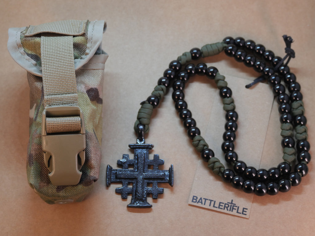 Black on OD Green Rosary