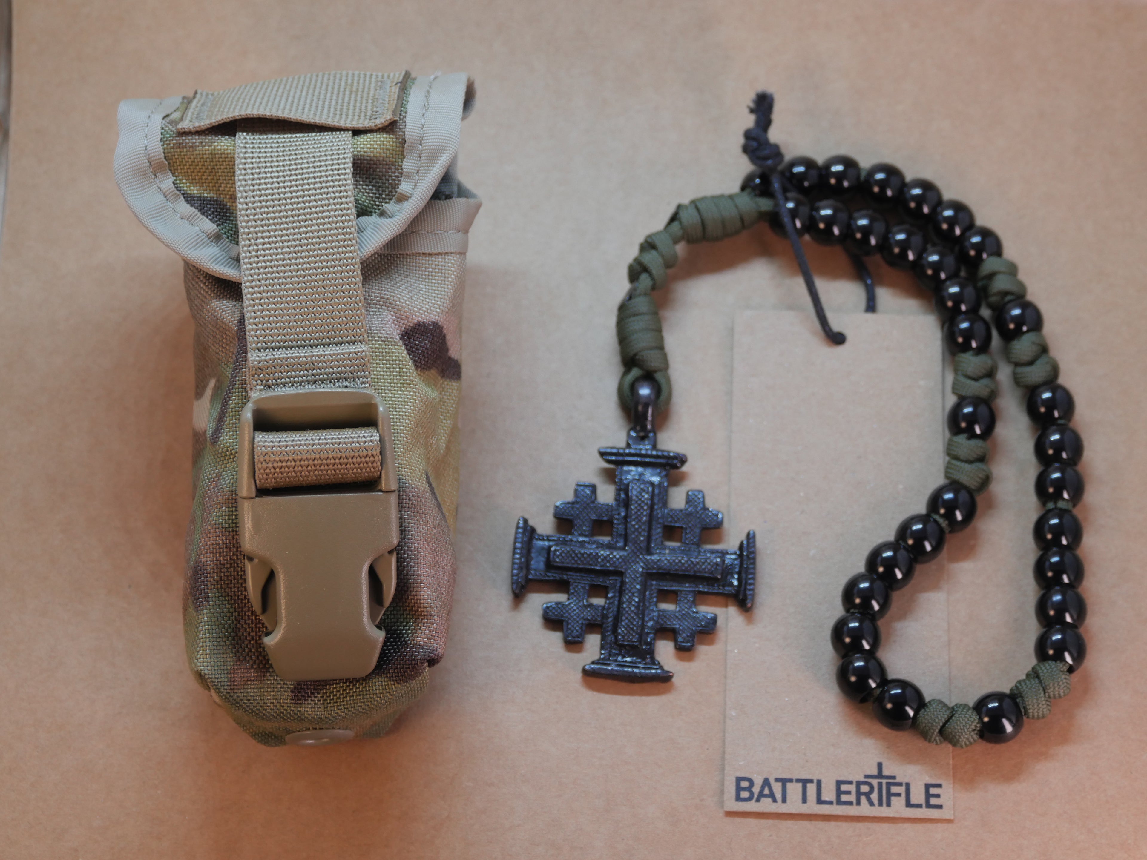 Black on OD Green Protestant Beads