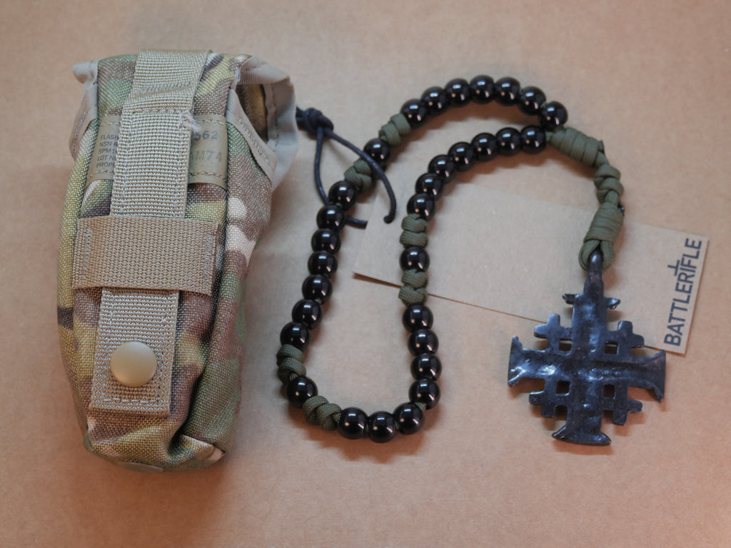 Black on OD Green Protestant Beads