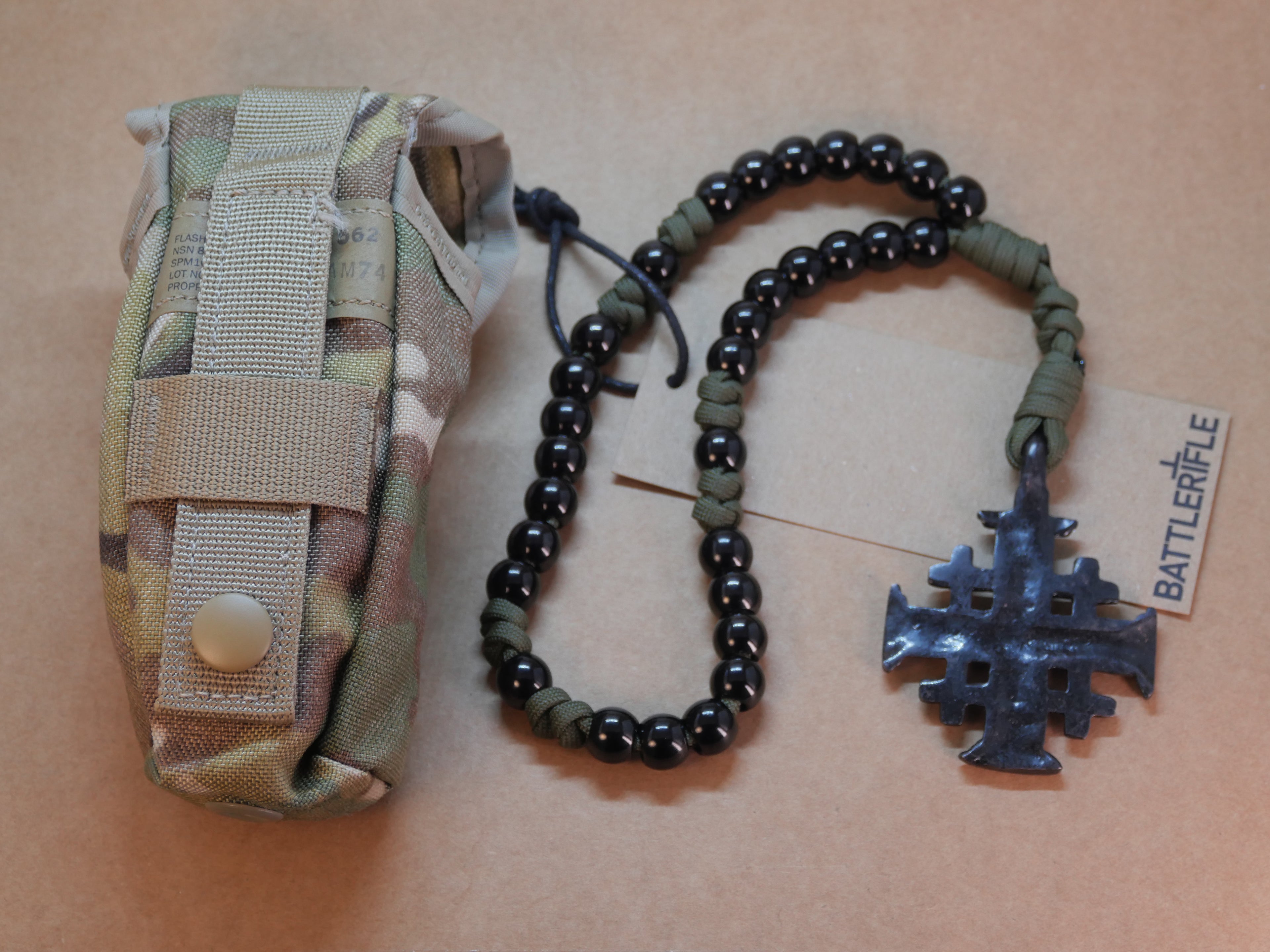 Black on OD Green Protestant Beads